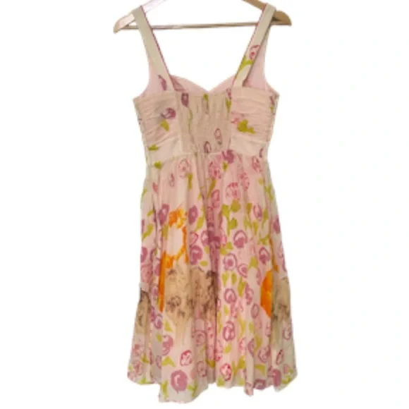 Anthropologie Floreat Morning Stroll Cat Dress Fit Flare Floral Smocked Retro 6 - Picture 15 of 16